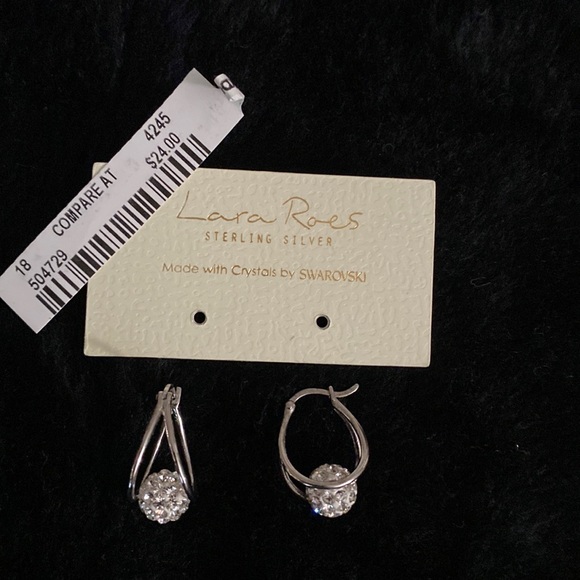 Sterling Silver earrings with Swarovski crystals - Picture 2 of 3